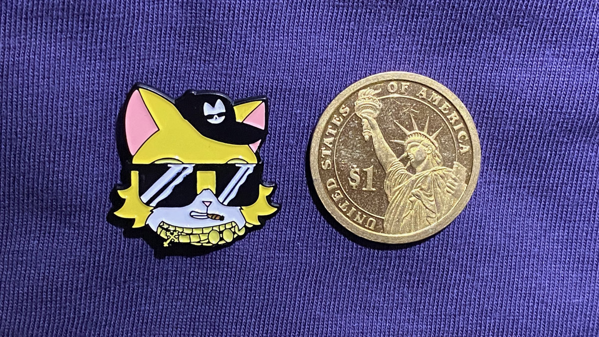 Photo of PCC Pin and a coin